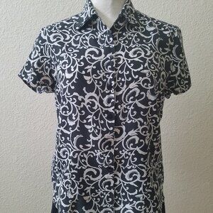 Anna and Frank 100% silk short sleeve blouse (S)